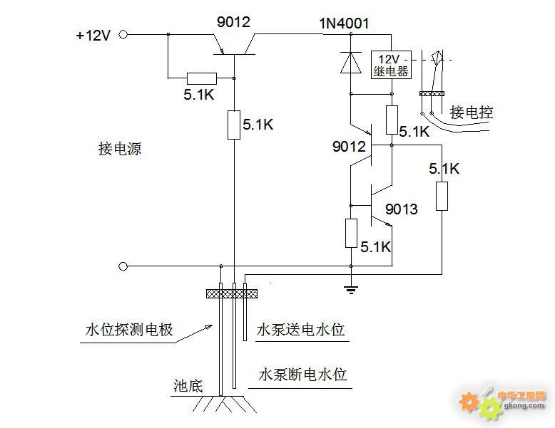 集水坑排水自动控制电路 - 电工技术 中华工控