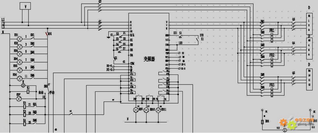 变频控制柜(一拖三)电气原理图. - 变频器论坛