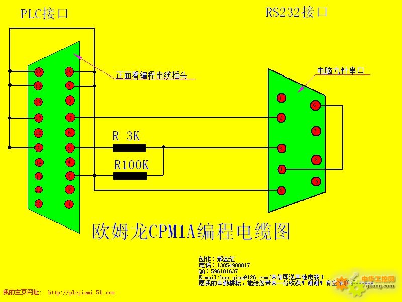 欧姆龙omron 浏览主题 求cpm1下载程序软件和下载线接线图 以下