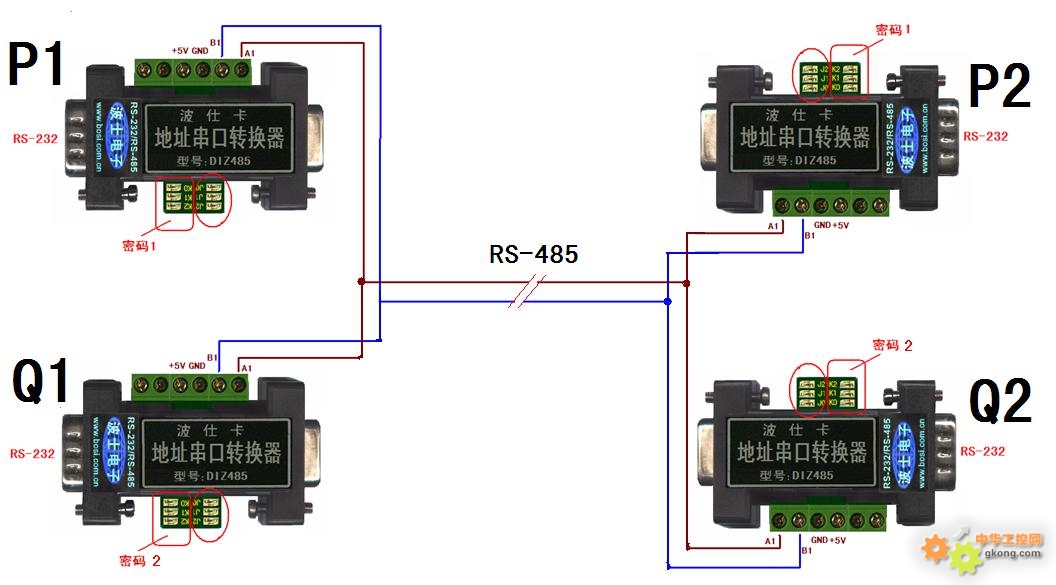 rs-232/485转换器的复用方案