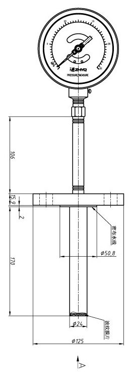 PT124Y-617²úÆ·³ß´çͼ£¬·¨À¼Ð͸ßÎÂÈÛÌåѹÁ¦±í